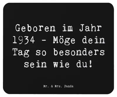 Produktbild von Mr. & Mrs. Panda Mauspad Spruch 1934 Geburtstag - Schwarz - Geschenk, Mouse Pad, pc mousepad, Happy Birthday, Glückwunsch, Erinnerungsstücke, computer, Jahrgang, Alter