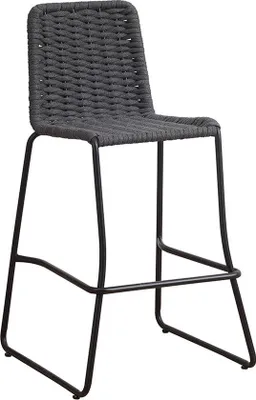 Immagine prodotto di Sedia in bambù Dorotea - Antracite/Nero - Sedia da giardino o da cucina - Con schienale - Pezzo unico - Rattan - Ergonomica - Altezza 74 cm