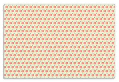 Produktbild von Wallario Frühstücksbrettchen aus Glas 20 x 30 cm mit rutschfesten Füßen, Motiv Muster mit roten Blumen und grünen Blättern
