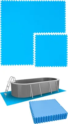Produktbild von 10,1 m² Poolunterlage - 16 EVA Matten 81x81 Pool Unterlage - Unterlegmatten Set