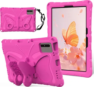Immagine prodotto di Custodia per bambini per Lenovo Tab M11 2023 /Xiaoxin Pad 2024 11", leggera custodia antiurto in EVA con tracolla e supporto a farfalla Rosa