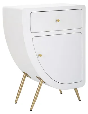 Immagine prodotto di Comodino Alto Venus Moderno in Legno Bianco e Oro con Anta e Cassetto - Modern Style 1428120000