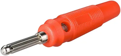 Produktbild von Goobay Bananen-Stecker, mit 4,0-mm-Querloch, trittfest, rot,