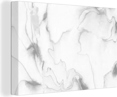 Produktbild von OneMillionCanvasses® - Leinwandbilder - 140x90 cm, Marmor - Grau - Weiß - Abstrakt - Marmoroptik, Wandbilder Kunstdruck Wanddekoration - Foto auf Leinwand - Gemälde auf Holzrahmen