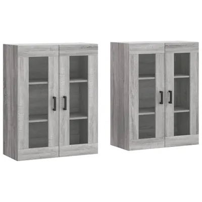 Imagen del producto de Armarios de pared 2 uds madera de ingeniería gris Sonoma