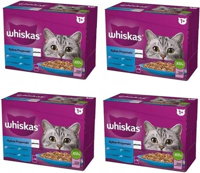 Produktbild von Whiskas Adult 1+ Katzennassfutter Fisch Auswahl in Gelee, 4x12x85g (48 Portionsbeuteln)