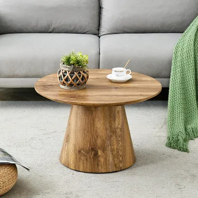 Produktbild von Runder Couchtisch 60 cm, Naturholzoptik, MDF, minimalistisch