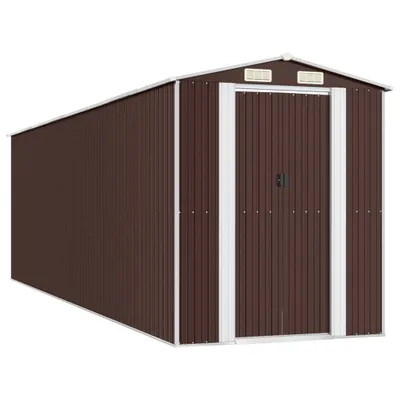 Obrázok produktu pre Záhradná kôlňa tmavohnedá 192x689x223 cm pozinkovaná oceľ