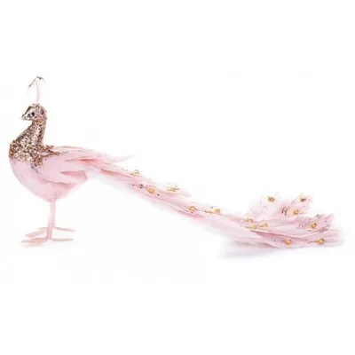 Produktbild von Dekoration MagicHome Weihnachten, Pfau, rosa, flaumig, 50x20x23 cm