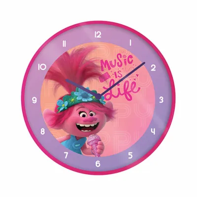 Zdjęcie produktu dla Zegar ścienny Trolls music is life