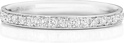 Produktbild von 9 Karat (375) Weißgold Eternity Damen - Diamant Trauring/Ehering/Hochzeitsring Brillant-Schliff 0.34 Karat GH - SI3-I1, 49 (15.6); TRS187689KWRSJ