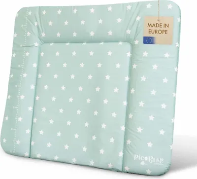 Produktbild von pic Bear weiche Wickelauflage HONEY 85 x 72 cm hochwertige Wickelmatte 100 Motiv: Sternenhimmel celadon-grün