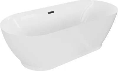 Produktbild von Mexen Roxy freistehende Badewanne 180 x 85 cm, Weiß, mit schwarzem Überlauf - 51201808500-70
