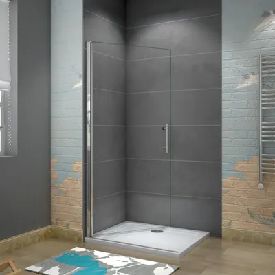 Produktbild von 80x185cm Duschkabine Schwingtür Duschabtrennung Drehtür 6mm NANO-GLAS Duschwand