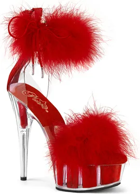 Produktbild von DELIGHT-624F Damen Sandale von Pleaser, Transparent Rot , EU 36, US 6