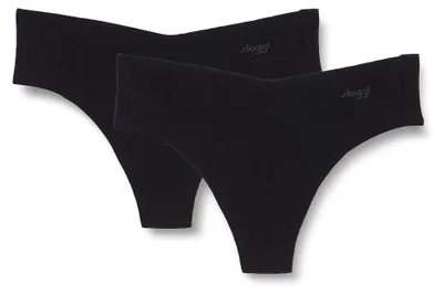 Productafbeelding van Sloggi dames slip Zero Modal 2.0 H, hipstring model, gemaakt van modal, 2-pack, maat L, zwart