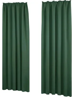 Produktbild von Thermovorhang mit Kräuselband, blickdicht, Lärmschutz, 245x140 cm, Waldgrün, 2er Set