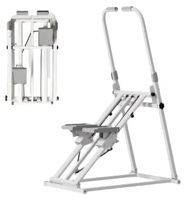 Image de Appareil de musculation, design compact, réglable en hauteur, blanc