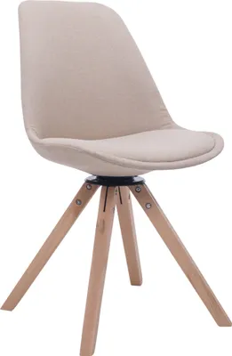 Produktbild von TPFLiving Besucherstuhl Troll Stoff Gestell Buchenholz Natura Square drehbar creme