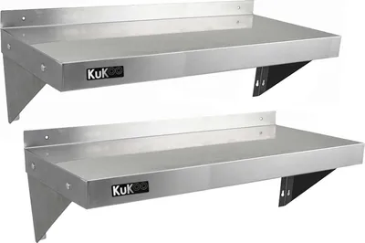 Produktbild von KuKoo Edelstahl Gastro Regal Wandregal Küchenregal Edelstahlregal Wandbord Gewürzregal Edelstahlmöbel mit Gratis 2 x Mikrofasertuch 1000mm B x 300mm D