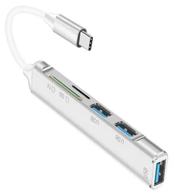 Produktbild von H71C 5in1 USB-C Multiport Hub – USB 3.0 Adapter mit SD/TF Kartenleser, Laden & Daten-Sync