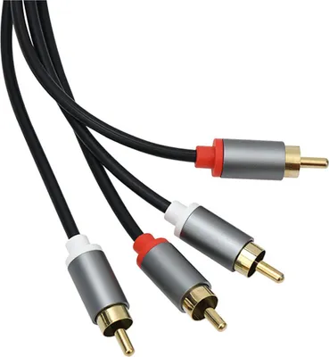 Obrázek produktu pro Avizar, audio kabel 2 RCA na 2 RCA, 1,5 m, pozlacený, stíněný, černý