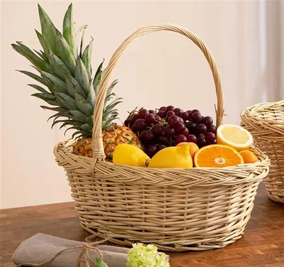 Produktbild von Bügelkorb "Naturweiß" aus Weide, mittel, Geschenkkorb, Pilzkorb, Präsentkorb leer