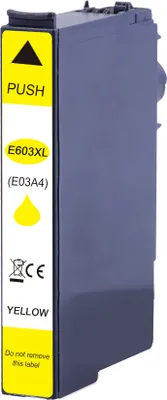 A single yellow ink cartridge for an Epson printer is shown against a white background.