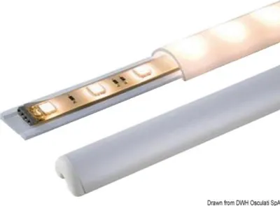 Obrázok produktu pre Profil pre LED pásiky 1000 mm, biely, s krytom z metakrylátu Osculati 13.834.30