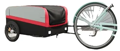 Imagen del producto de Remolque para bicicleta, acero de alta resistencia, capacidad de carga de 45 kg, color rojo