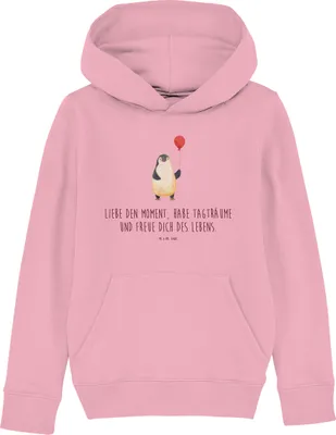 Produktbild von Mr. & Mrs. Panda Kinderpullover Pinguin Luftballon 5-6 Jahre (110/116) - Baumwolle Pink - Geschenk, Kapuzenpulli, Motivation, Sweatshirt, Sweater, Freundin, Hoodie, Pullover