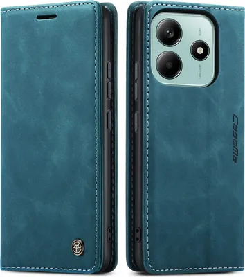 Produktbild von Hülle für Xiaomi Redmi Note 14 5G Retro Kunstledertasche mit Standfunktion Schutzhülle Blau