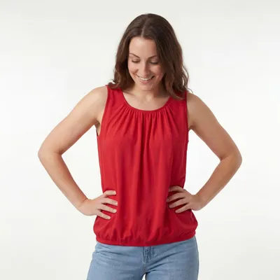 Produktbild von Sommer Top Damen Trägertop mit Gummibund 38 40 42 44 46 48 Stretchtop Viskose