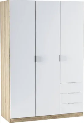 Immagine prodotto di Dmora Guardaroba 3 Ante Apaches 52x121 cm Bianco, Appendiabiti 3 Ante