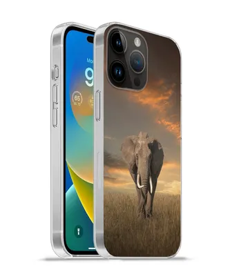 Produktbild von MuchoWow® Handyhülle Schutzhülle Hülle für Apple iPhone 14 Pro - Softcase Elefant - Tiere - Gras - Natur Silikon Softcase Handy Hülle - Umschlag