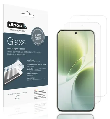 Produktbild von 2x Schutzfolie für Vivo X300s matt - Anti-Shock 9H Folie dipos Glass Kunststoffglas