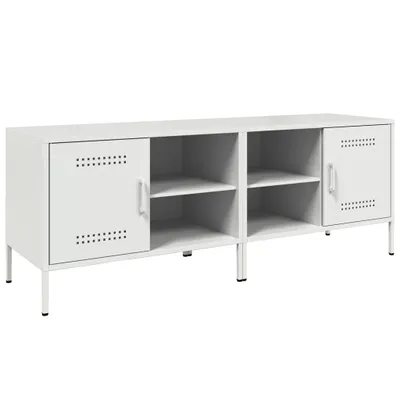 Image de vidaXL Armoires TV 2 pcs. Blanc 68x39x50,5 cm Acier