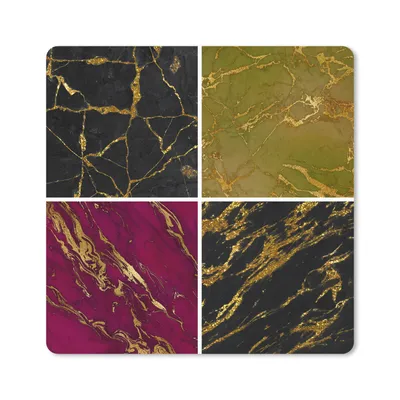 Produktbild von MuchoWow® Mauspad Mousepad Marmor - Gold - Chic 20x20 cm - Mousepads - Maus Mat - Pad - Mausunterlage - Desk Mat - Bureauartikeln