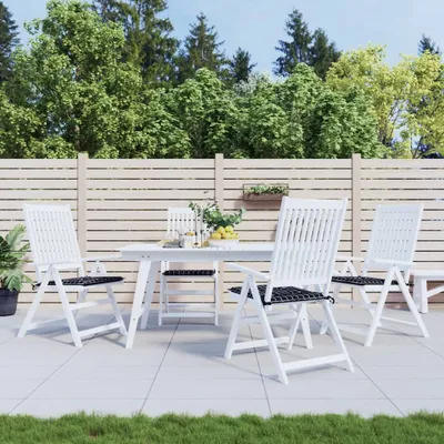 Produktbild von The Living Store Gartenstuhl-Kissen 4 Stk. Schwarz Karomuster 40x40x3 cm Stoff