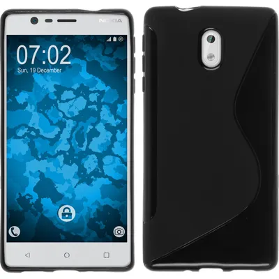 Produktbild von PhoneNatic Case für Nokia 3 Hülle Silikon schwarz S-Style Cover 3 Tasche + 2 Schutzfolien