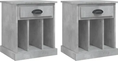 Obrázok produktu pre Nočné stolíky 2 ks betónové sivé 43x36x50 cm