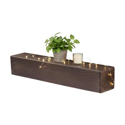 Produktbild von levandeo Wandregal Holz Massiv 60x10cm Nussbaum Farbig Wandboard Regal Vintage