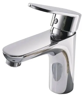 Produktbild von HOME DELUXE - Waschtischarmatur RADIANT - Farbe: Chrome , 14,5 x 3,5 x 10,5 cm - Material Messing, Griff Zink, ⌀ 3,5 cm I Wasserhahn Mischbatterie Badarmatur