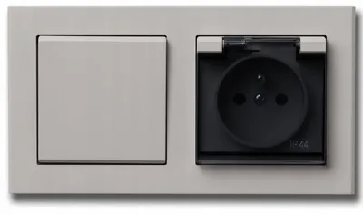 Produktbild von Ospel Sonata Hermetisches Einzelsockel mit Schalter Kaschmir Set