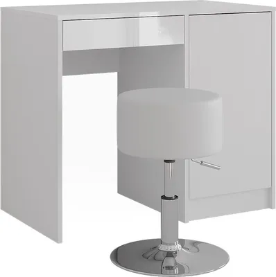 Produktbild von Schminktisch Vicco Sherry Weiß/Weiß Hochglanz 89.8 cm mit Hocker, Model 57704