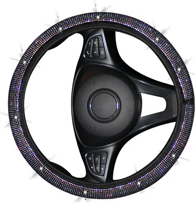 Obrázek produktu pro Potah volantu, elastický, krystalový diamant, pohodlný úchop, protiskluzový, univerzální pro 37 až 38 cm