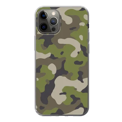Produktbild von MuchoWow® Handyhülle Schutzhülle Hülle für iPhone 13 Pro Camouflage-Muster mit militärischen Farben Silikon Softcase Handy Hülle - Handy-Tasche