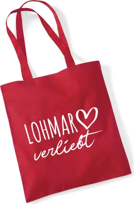 Produktbild von Huuraa Jutebeutel Lohmar verliebt 10 Liter Classic Red Baumwolle Tasche Geschenkidee
