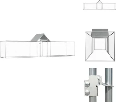 Obrázek produktu pro vidaXL Kurník 5x1x1,5 m Pozinkovaná ocel - Příbytky a ohrady pro malá zvířata