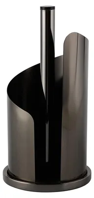 Image de Porte-rouleau de papier essuie-tout ECHTWERK, porte-rouleau pour essuie-tout, porte-rouleau en acier inoxydable, modèle sur pied, édition noire, 15,5 x 33 cm, EW-KR-1759S